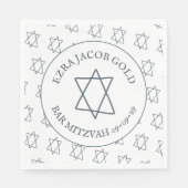 Einfaches Star von David Custom B'nai Bat Bar Mitz Serviette (Vorderseite)