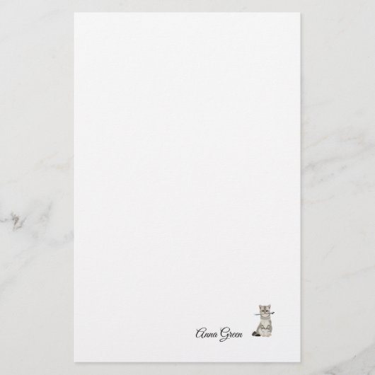 Einfaches Stationierpapier für die Katzennadel Briefpapier (Vorderseite)