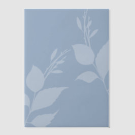 Einfaches Staubblau-Vellum mit Blättern Pergament Einladungen