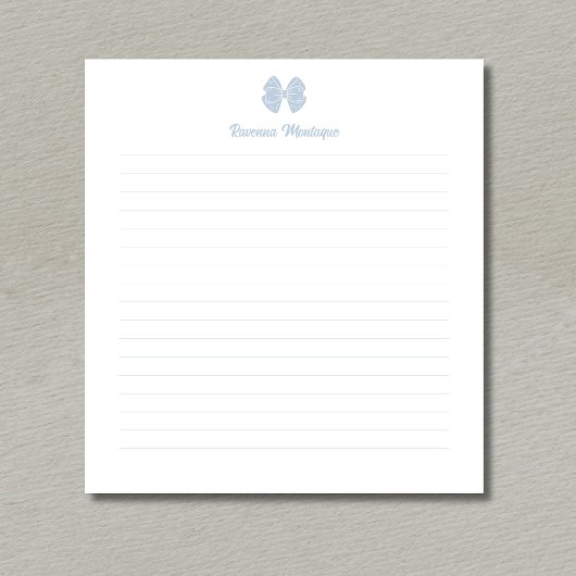 Einfaches Staubblaues Bogen-Script mit individuell Notizblock