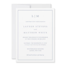 Einfaches staubblaues Monogramm Elegante Hochzeit