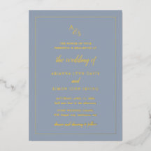 Einfaches staubblaues Monogramm formelle elegante