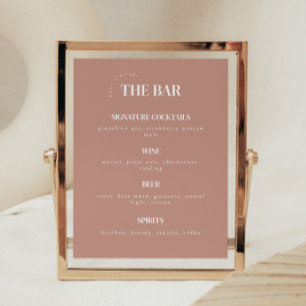 Einfaches Staubrosé-Hochzeitsbar-Menü Poster