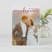 Einfaches, stilvolles Burgundy Best Day Ever 2 Fot Dankeskarte (Stehend Vorderseite)