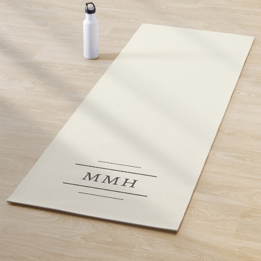 Einfaches stilvolles elfenbeinernes Monogramm Yogamatte