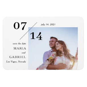 Einfaches, stilvolles Foto. Hochzeit Save the Date Magnet