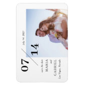 Einfaches, stilvolles Foto. Hochzeit Save the Date Magnet (Vertikal)