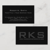 Einfaches stilvolles Grau auf schwarzem Visitenkarte (Vorne/Hinten)
