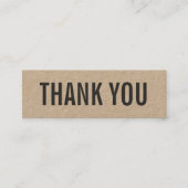 Einfaches stilvolles RusticThank Sie Kraftpapier Mini Visitenkarte (Vorderseite)