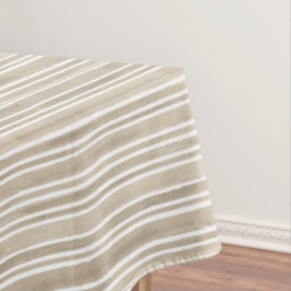 Einfaches stilvolles Taupe-Landhaus-Gestreiftes Ge Tischdecke