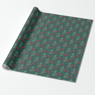 Einfaches, stilvolles Weihnachts-Holly-Wrapping-Pa Geschenkpapier