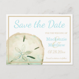 Einfaches Strand-Thema Save the Date Ankündigungspostkarte