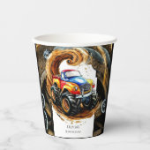 Einfaches Straßenmonster Truck Birthday Pappbecher (Vorderseite)