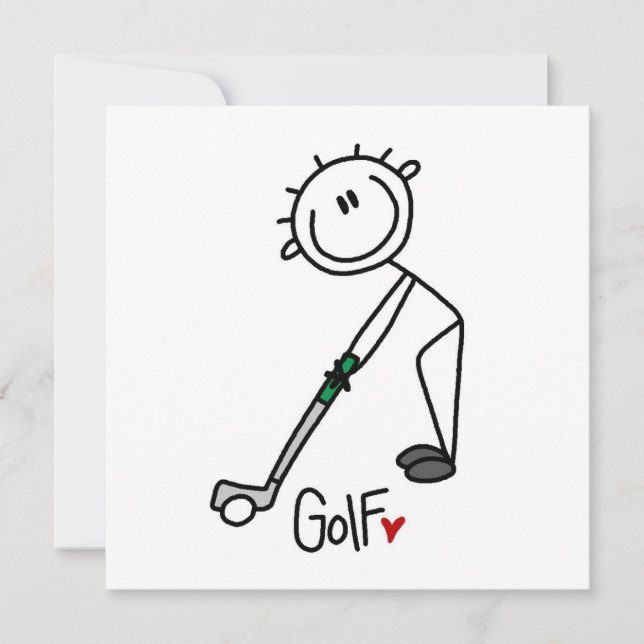 Einfaches Strichmännchen Golfer (Vorderseite)