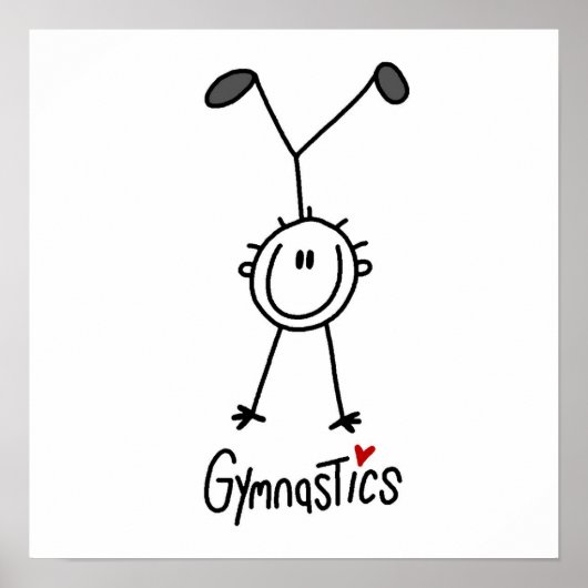Einfaches Strichmännchen Gymnast Poster (Vorne)
