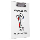 Einfaches Strichmännchen-Zahnarzt-Klemmbrett Klemmbrett (Rechts)