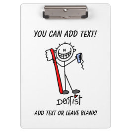 Einfaches Strichmännchen-Zahnarzt-Klemmbrett Klemmbrett