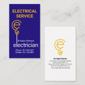 Einfaches Stromkabel Visitenkarte (Vorne/Hinten)