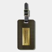 Einfaches Strudel-Muster-Gold auf Schwarzem Gepäckanhänger (Vorderseite vertikal)
