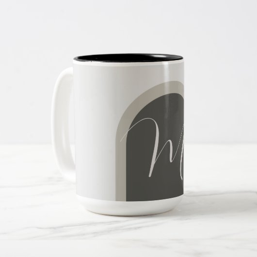 Einfaches stylisches Arch mit der Monogram Initial Zweifarbige Tasse (Vorderseite Links)
