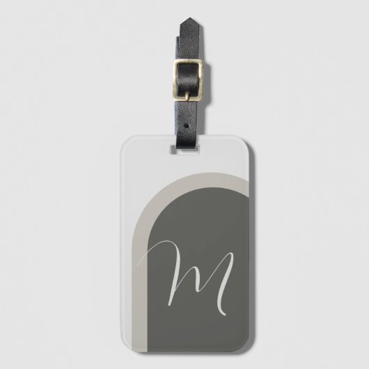 Einfaches stylisches Arch mit großer Monogram-Init Gepäckanhänger (Vorderseite Vertikal)
