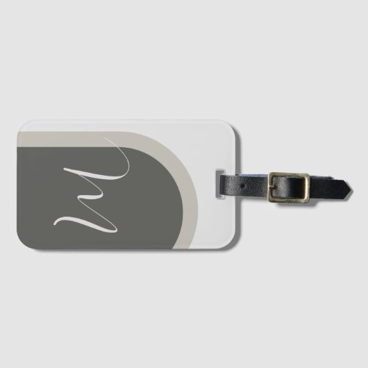 Einfaches stylisches Arch mit großer Monogram-Init Gepäckanhänger (Vorderseite (Horizontal))