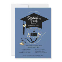 Einfaches stylisches Blue Editable Nurse Grad Part