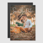 Einfaches stylisches Foto Hochzeit Sichern Sie das Magneteinladung (Vorne/Hinten)