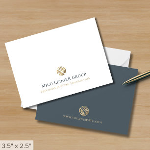 Einfaches, stylisches Gold-Logo Mitteilungskarte