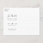 Einfaches stylisches Handwriting-Foto Save the Dat Einladungspostkarte (Rückseite)