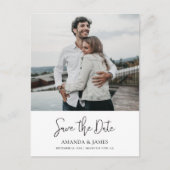 Einfaches stylisches Handwriting-Foto Save the Dat Einladungspostkarte (Vorderseite)