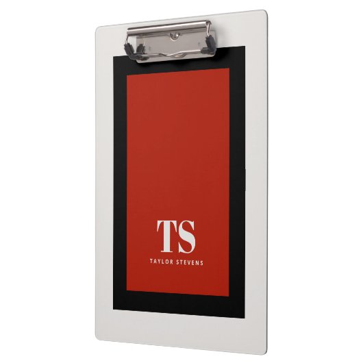 Einfaches stylisches Monogram-Farbblock Klemmbrett (Links)