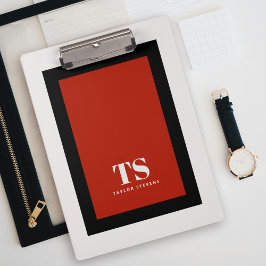 Einfaches stylisches Monogram-Farbblock Klemmbrett