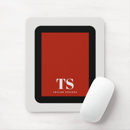 Einfaches stylisches Monogram-Farbblock Mousepad (Mit Mouse)
