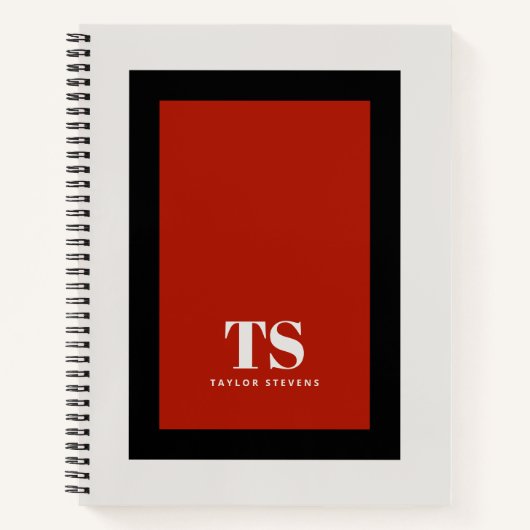 Einfaches stylisches Monogram-Farbblock Notizblock (Vorderseite)