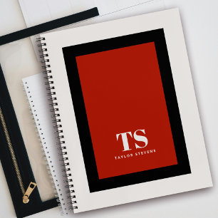 Einfaches stylisches Monogram-Farbblock Notizblock