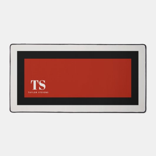 Einfaches stylisches Monogram-Farbblock Schreibtischunterlage (Vorderseite)