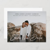 Einfaches, stylisches Pen Script Save the Date (Vorne/Hinten)