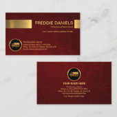 Einfaches Stylisches Red Grunge Gold Stripe Startu Visitenkarte (Vorne/Hinten)