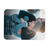 Einfaches stylisches Skript-Foto Hochzeit Speicher Magnet (Horizontal)