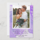 Einfaches Stylish Foto Wedding Lila Save the Date (Vorderseite)