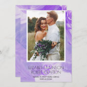 Einfaches Stylish Foto Wedding Lila Save the Date (Vorne/Hinten)