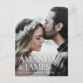 Einfaches Stytlish Save the Date Foto Hochzeit Ankündigungspostkarte (Vorderseite)