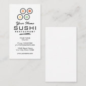 Einfaches Sushi-Restaurant-Logo-Vorlage benutzerde Visitenkarte (Vorne/Hinten)