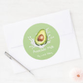 Einfaches süßes Avocado-Milch-Label Runder Aufkleber (Umschlag)