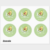 Einfaches süßes Avocado-Milch-Label Runder Aufkleber (Blatt)