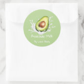 Einfaches süßes Avocado-Milch-Label Runder Aufkleber (Tasche)