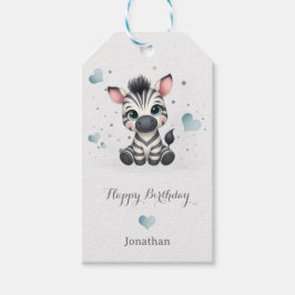 Einfaches süßes kleines Cartoon-Zebra  Geschenkanhänger