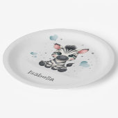 Einfaches süßes kleines Cartoon-Zebra Pappteller (Schrägansicht)