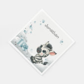 Einfaches süßes kleines Cartoon-Zebra  Serviette (Ecke)